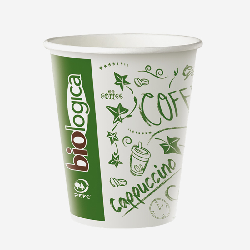 Bicchieri di carta per caffè monouso 8oz./50Uds rivestimento in bioplastico PLA Ingeo biodegradabili e compostabili Kraft Realizzati con materiali 100% ecologico: cartone certificato FSC®️ 